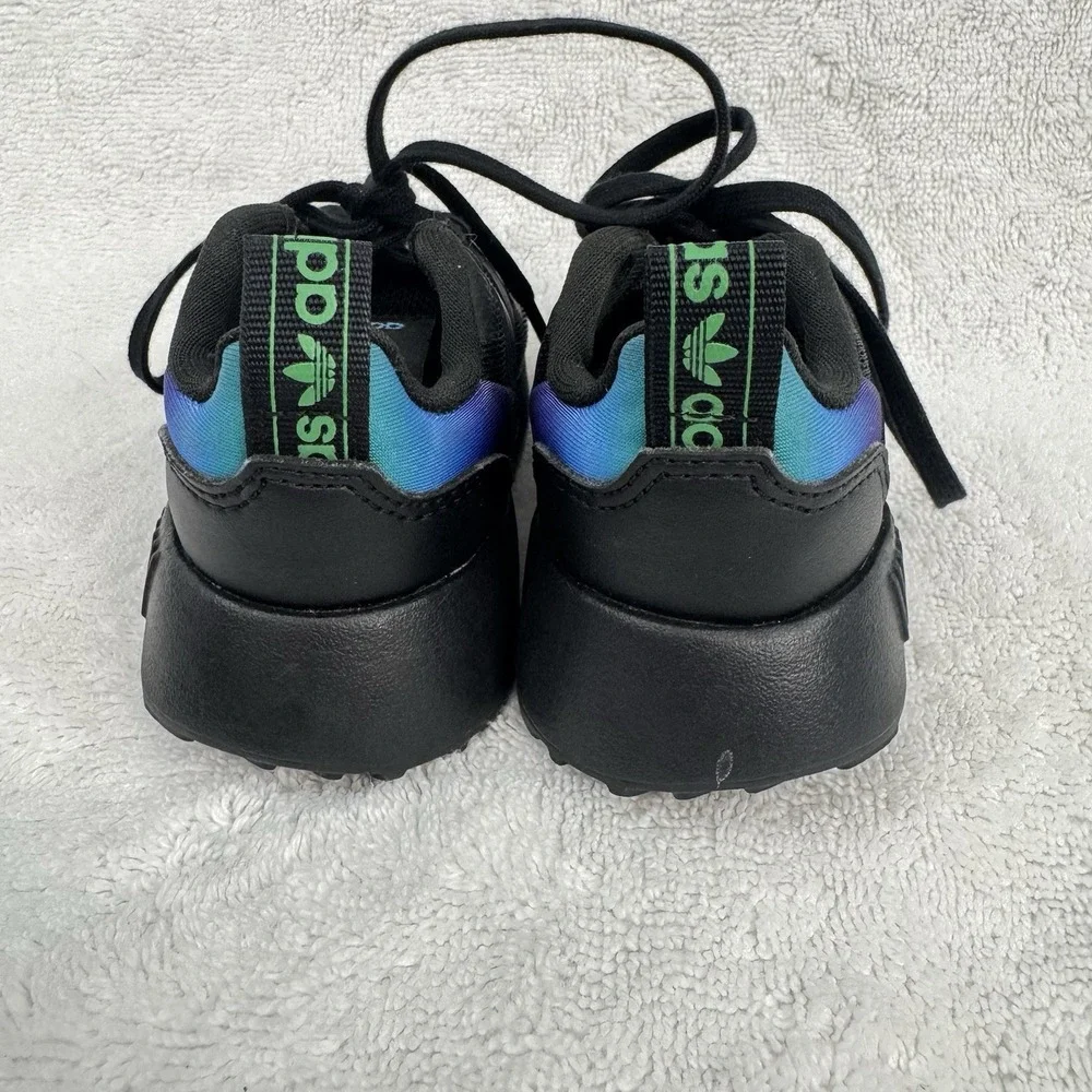 NEW ADIDAS ORIGINALS MULTIX EL I CORE Toddler 4k Black Rainbow Baby Athleisure